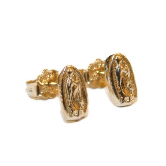 Jewelry - 14k Yellow Gold Virgin Mary (Guadalupe) Earrings
